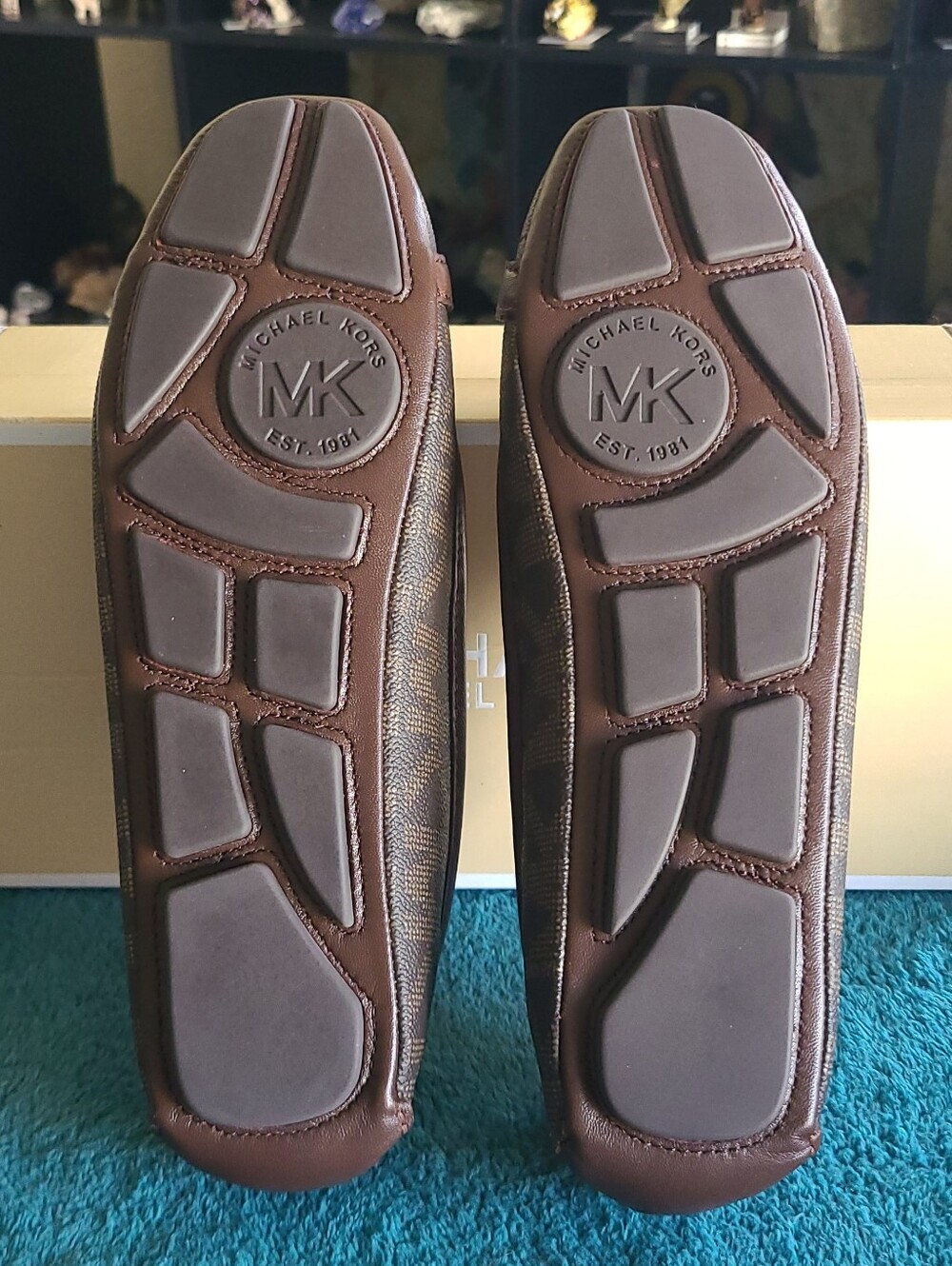 Michael Kors Brown MK Logo Leather Ballet Flats - Picture 8 of 12